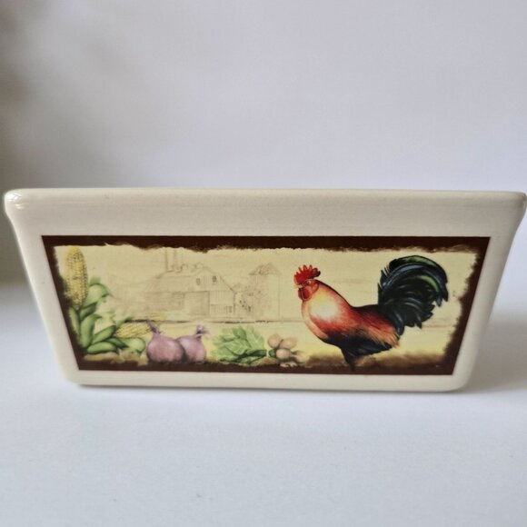 Nantucket Stoneware Mini Loaf Rooster-Themed Rectangular Baking Dish - Picture 15 of 15